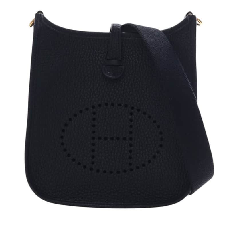 Hermès Clemence Evelyne 16 Amazone Black Leather Very good condition - Front View