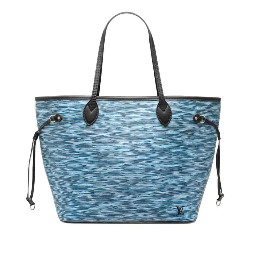 Louis Vuitton Epi Denim Neverfull MM Blue Leather Very good condition - Front View