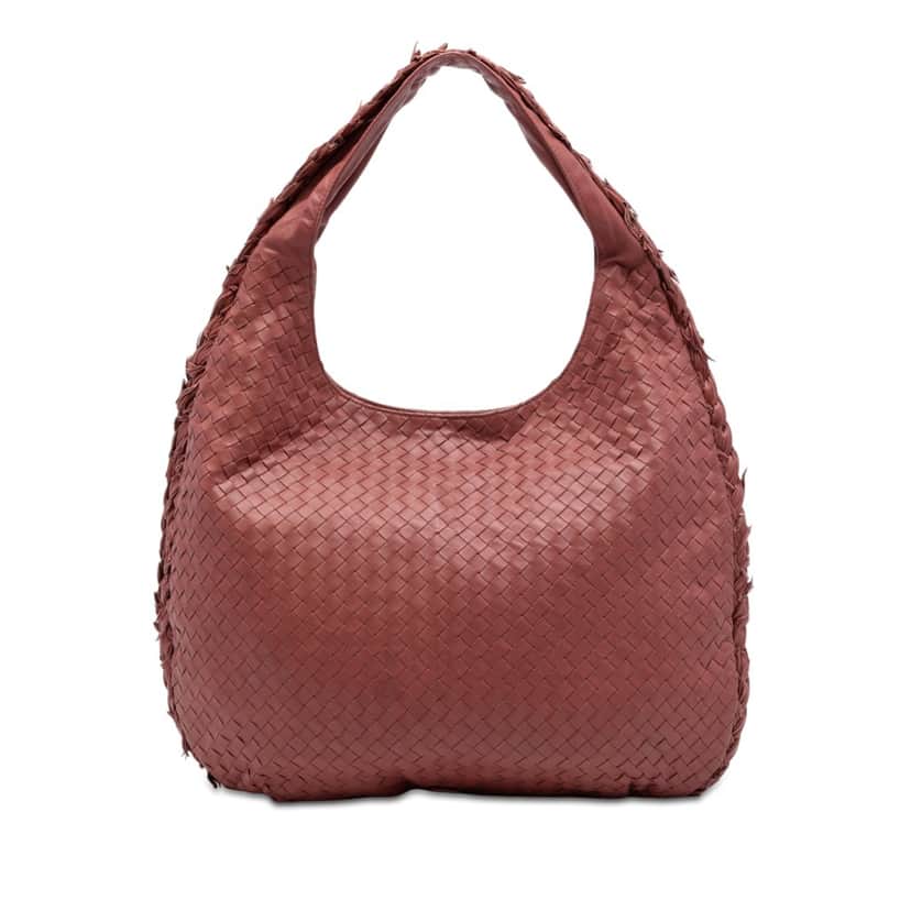 Bottega Veneta Nappa Intrecciato Expandable Hobo Red Leather Very good condition - Front View