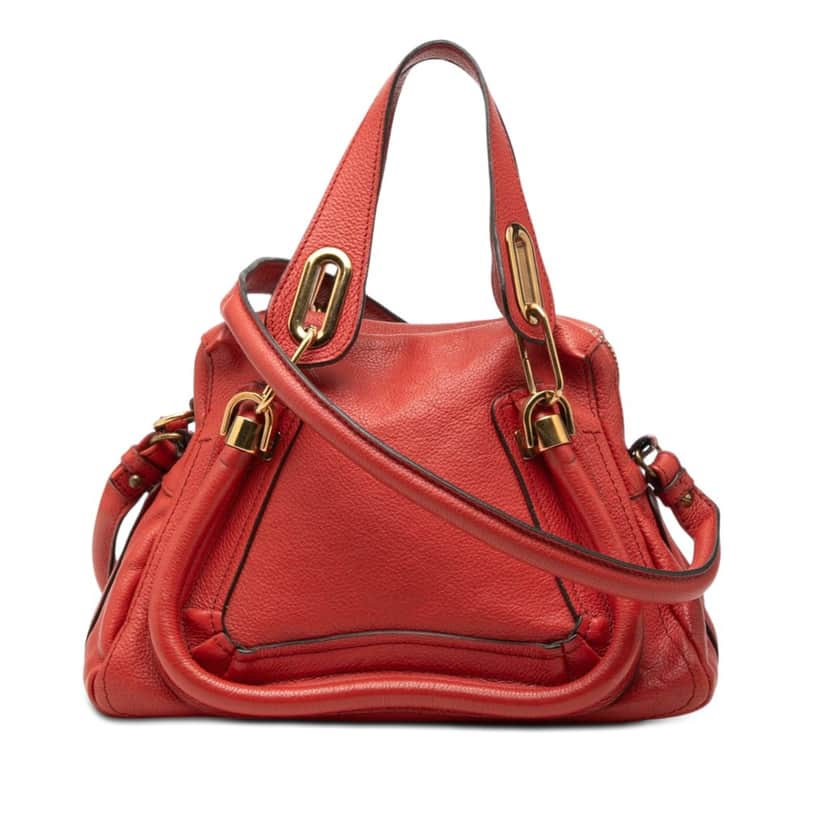 Chloé Small Leather Paraty Satchel Red Leather Very good condition - Front View