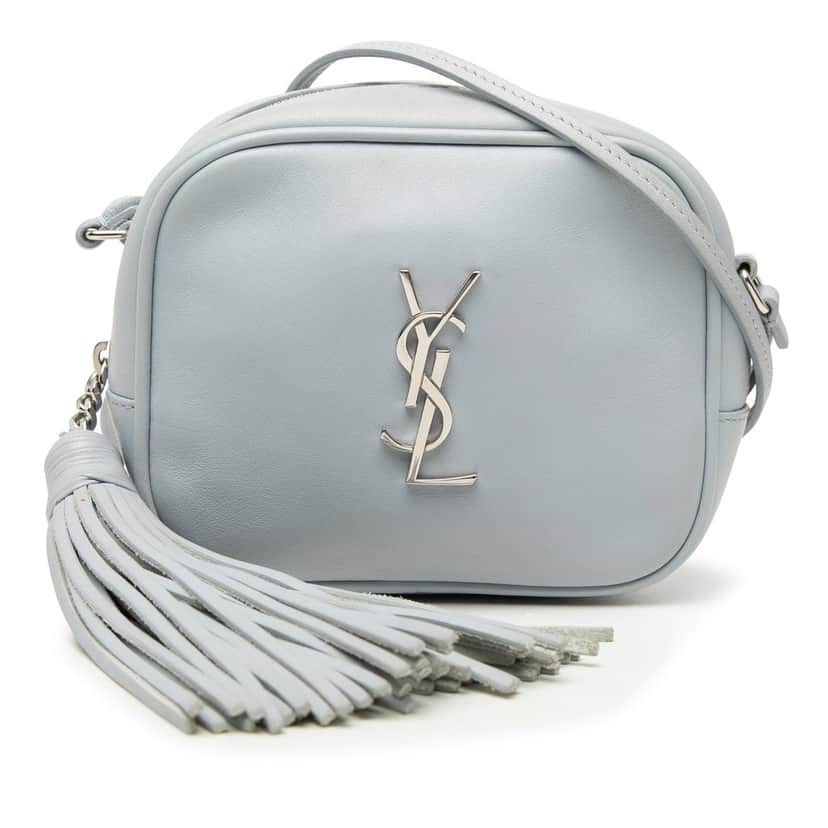 Saint Laurent Calfskin Monogram Blogger Bag Blue Leather Very good condition - Front View