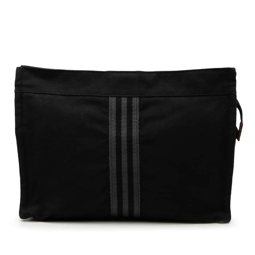 Hermès Canvas Fourre Tout Clutch Black Very good condition - Front View
