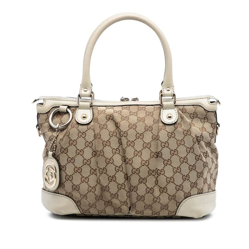 Gucci GG Canvas Sukey Satchel Beige Very good condition - Front View