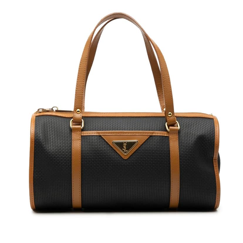 Saint Laurent Weave Canvas Boston Bag Black Very good condition - Front View