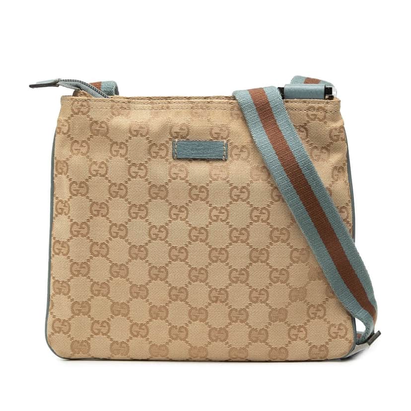 Gucci GG Canvas Web Crossbody Beige Very good condition - Front View