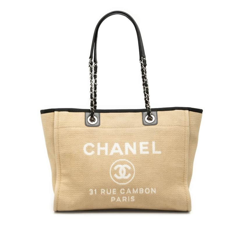 Chanel Small Canvas Deauville Tote Brown Very good condition - Front View