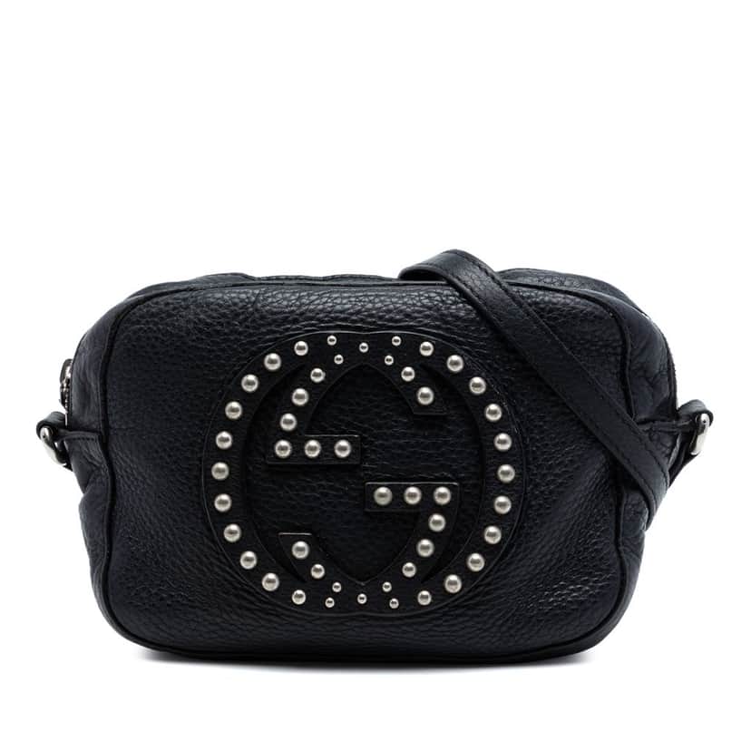 Gucci Studded Calfskin Soho Disco Crossbody Black Leather Very good condition - Front View