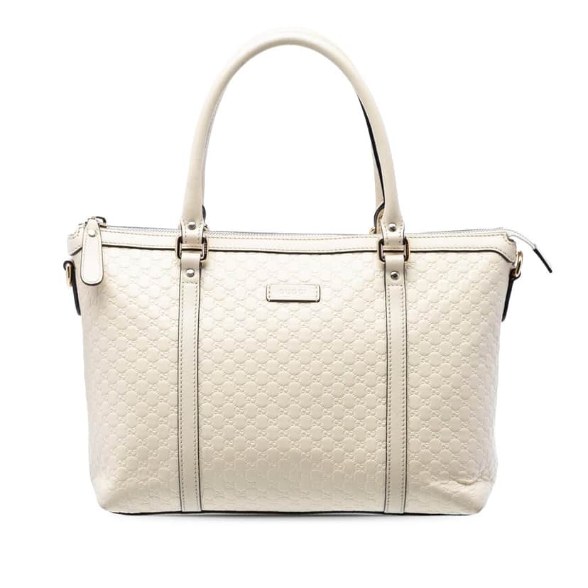 Gucci Small Microguccissima Joy Satchel White Leather Very good condition - Front View