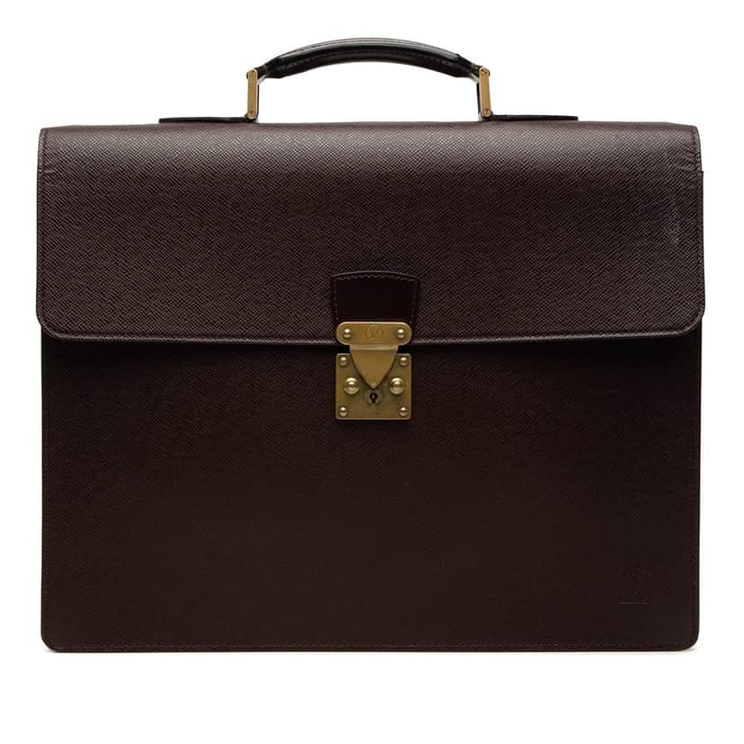 Louis Vuitton Taiga Moskova Briefcase Red Leather Very good condition - Front View
