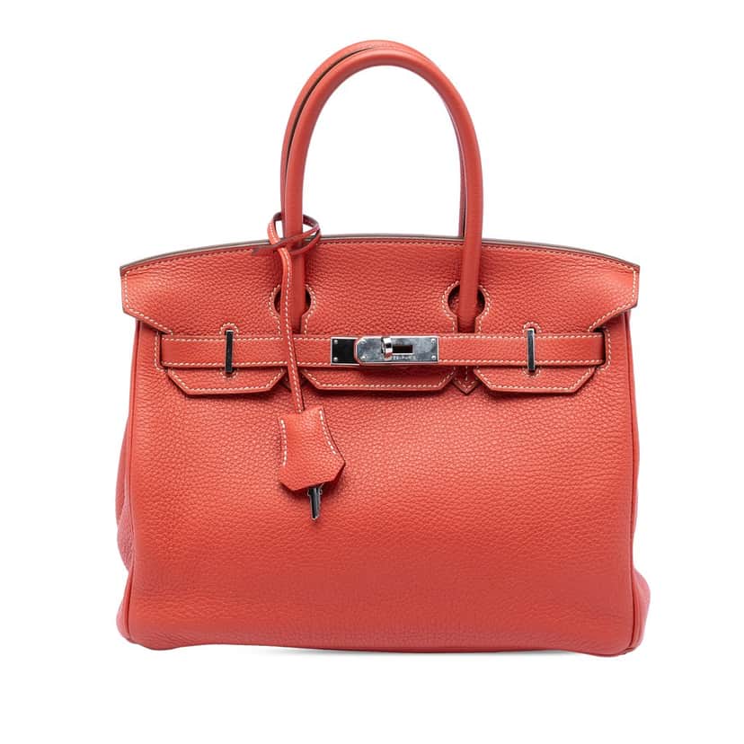 Hermès Clemence Birkin Retourne 30 Red Leather Very good condition - Front View