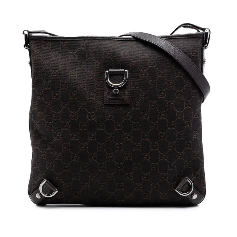 Gucci GG Denim Abbey D Ring Crossbody Brown Very good condition - Front View