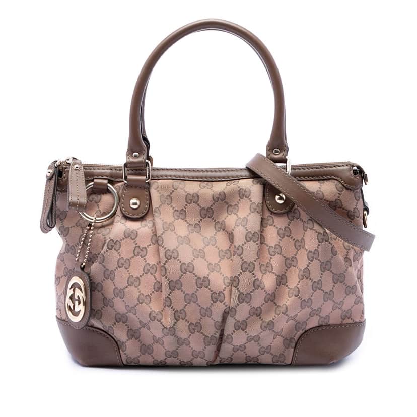 Gucci GG Canvas Sukey Satchel Beige Very good condition - Front View