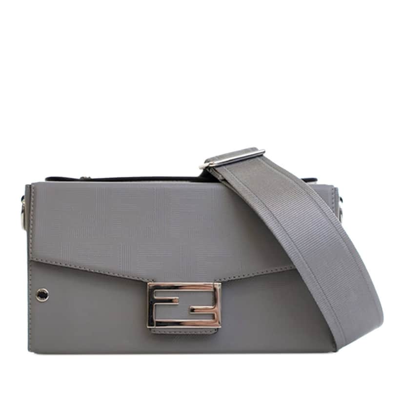 Fendi Zucca Calfskin Soft Trunk Baguette Satchel Other Leather Very good condition - Front View