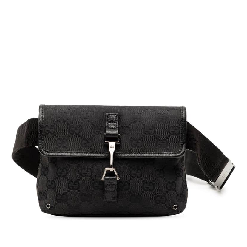 Gucci GG Canvas Jackie Belt Bag Black Very good condition - Front View