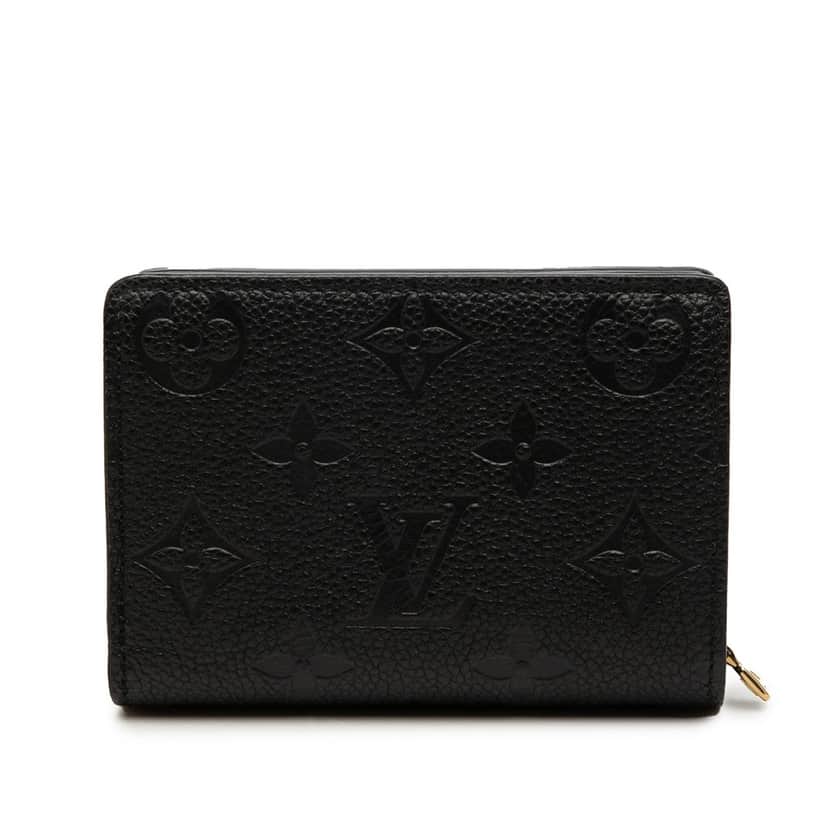 Louis Vuitton Monogram Empreinte Clea Wallet Black Leather Very good condition - Front View