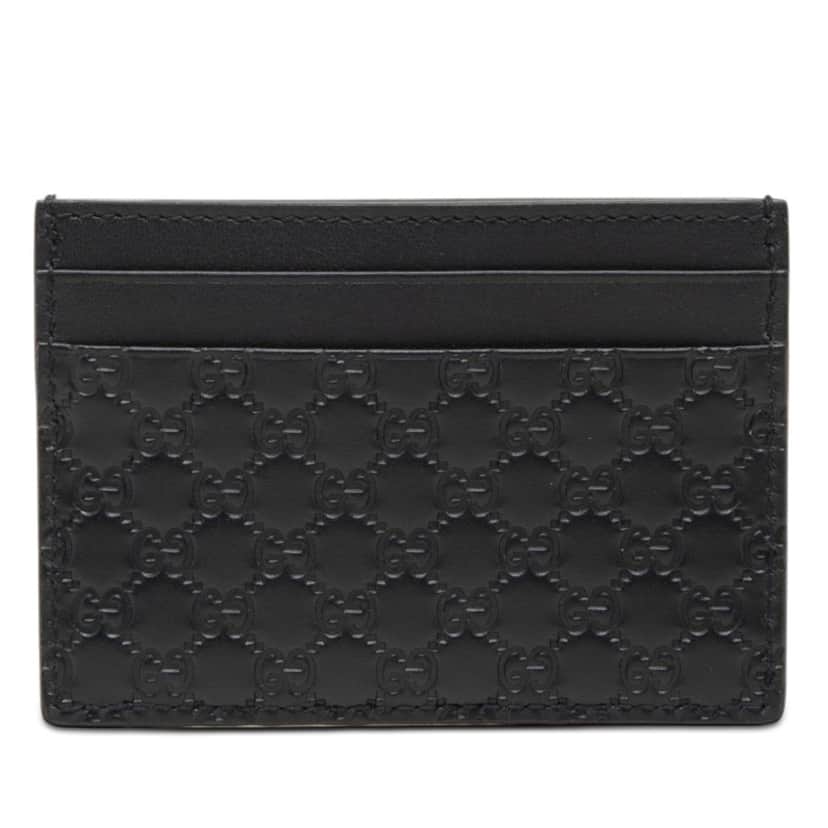 Gucci Microguccissima Card Holder Black Leather Very good condition - Front View