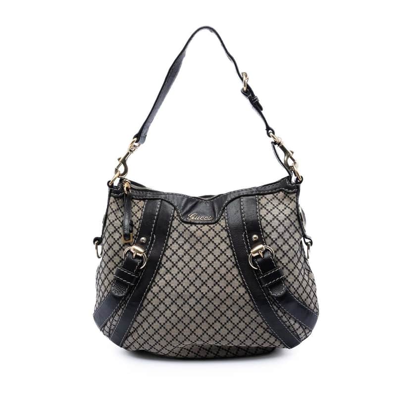 Gucci Diamante Canvas Crest Boule Hobo Beige Very good condition - Front View