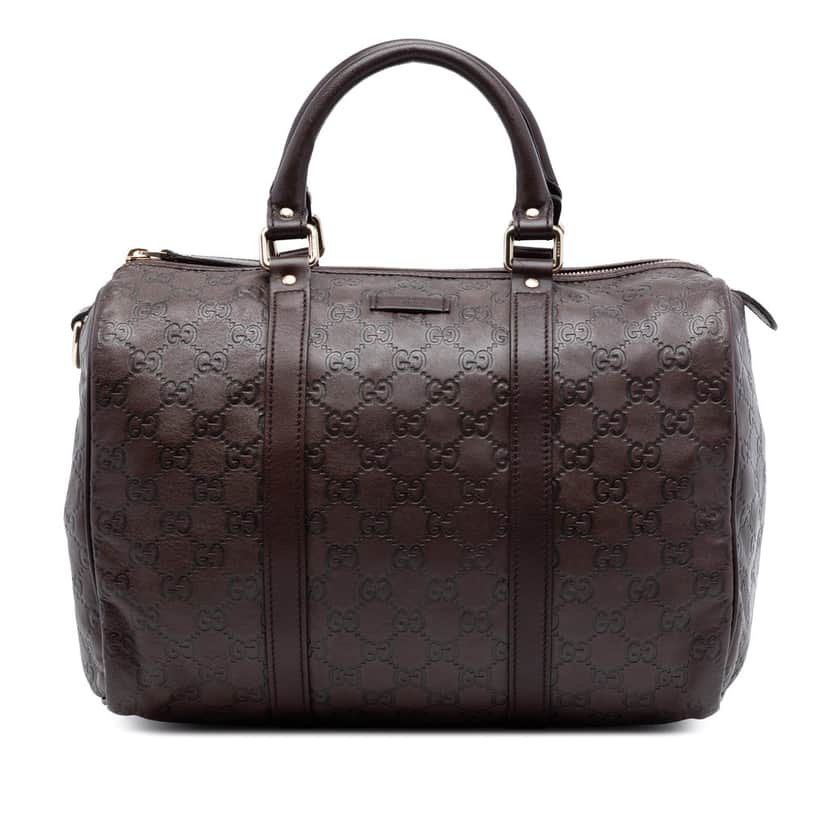 Gucci Medium Guccissima Joy Boston Bag Brown Leather Very good condition - Front View