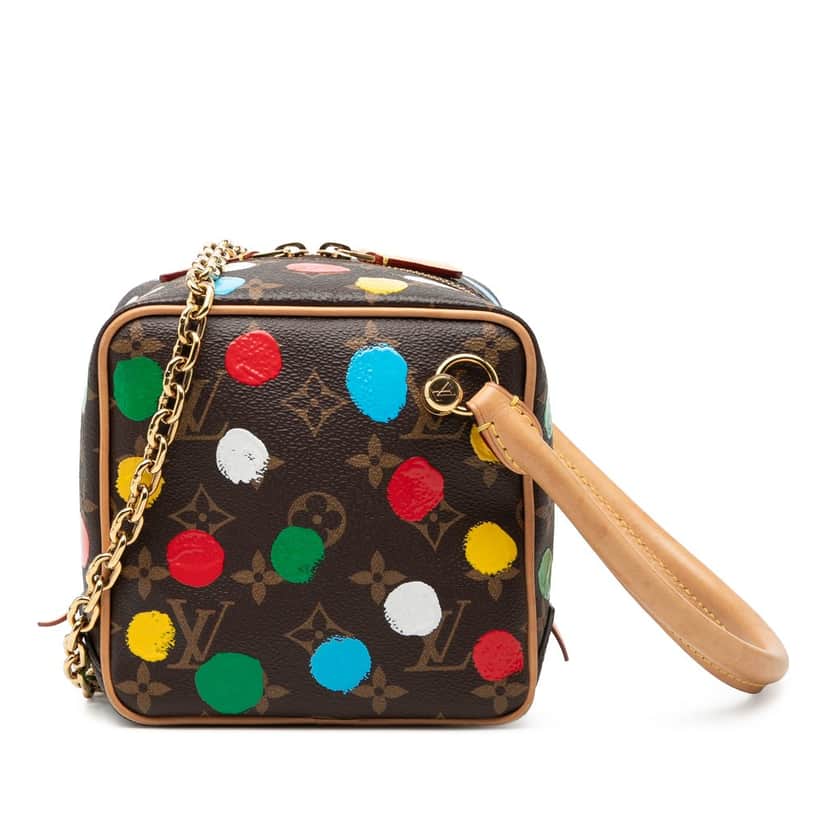 Louis Vuitton Yayoi Kusama Monogram Painted Dots Square Bag Brown Very good condition - Front View