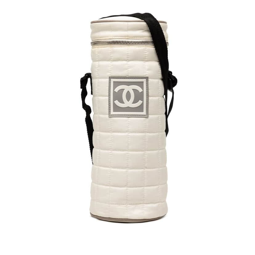 Chanel Quilted Sport Line Bottle Holder Crossbody White Very good condition - Front View