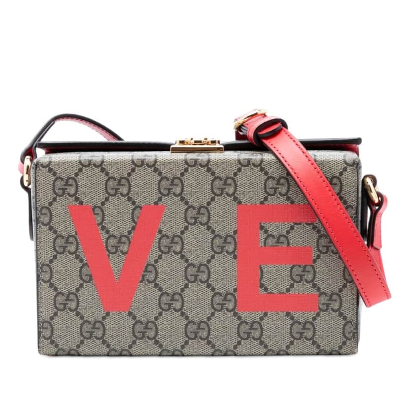 Gucci Mini GG Supreme Love Trunk Crossbody Beige Very good condition - Front View