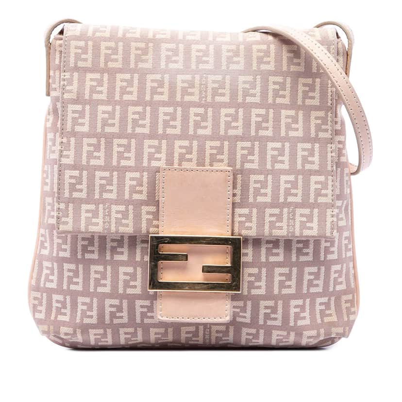 Fendi Zucchino Canvas Crossbody Pink Very good condition - Front View