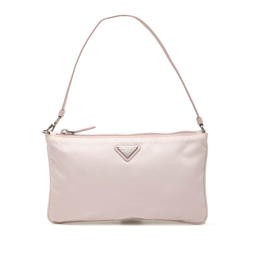 Prada Mini Re Nylon Pochette Pink Very good condition - Front View