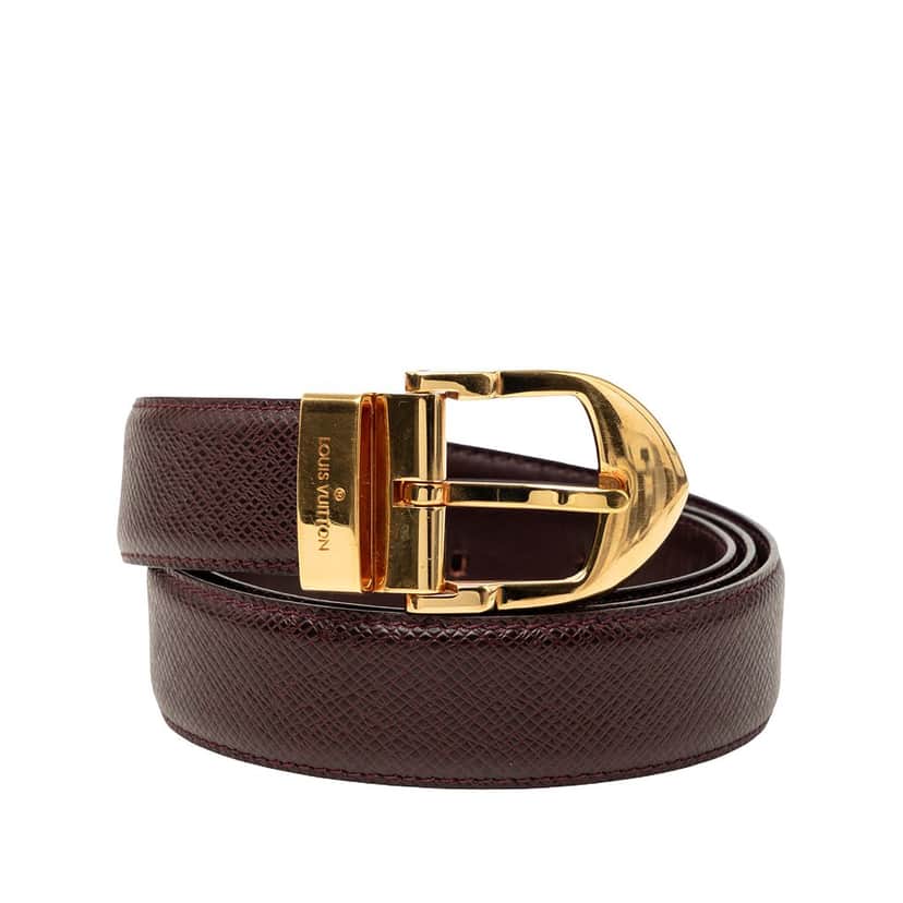 Louis Vuitton Taiga Ceinture Classique Belt Red Leather Very good condition - Front View