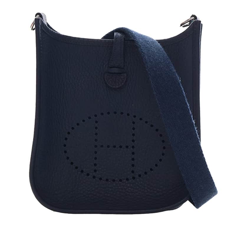 Hermès Clemence Evelyne TPM 16 Blue Leather Very good condition - Front View
