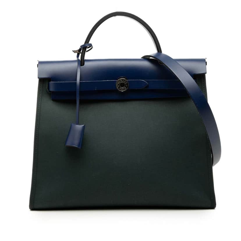 Hermès Toile Herbag Zip 31 Blue Very good condition - Front View