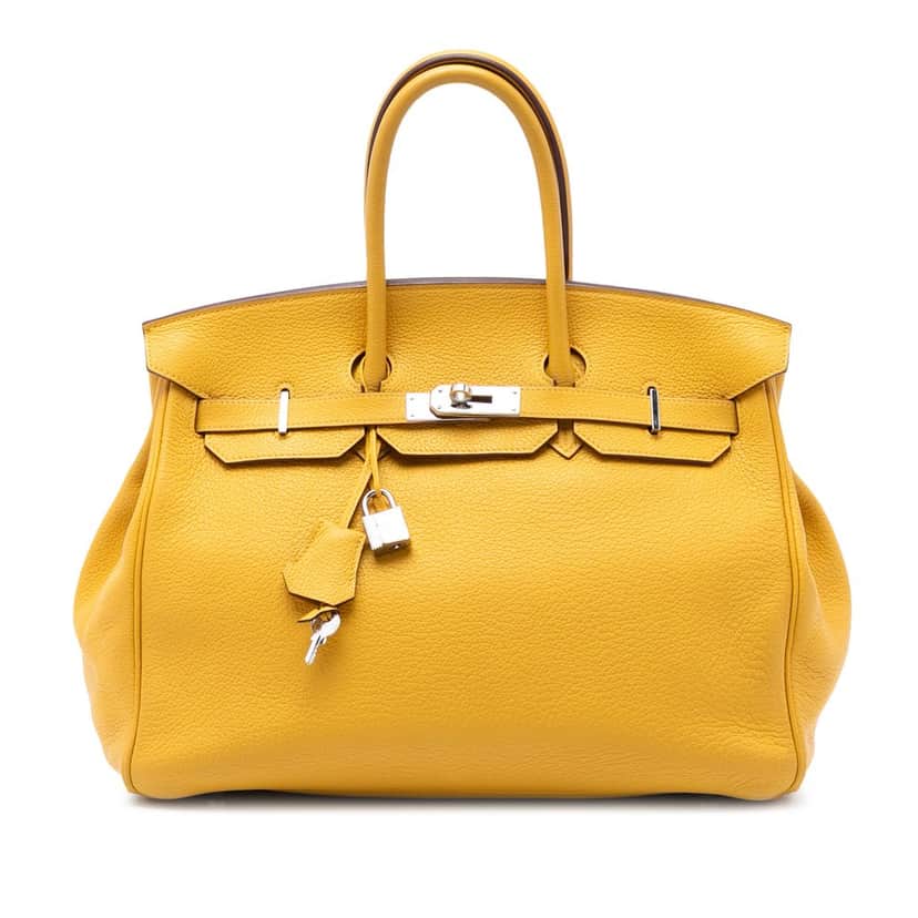 Hermès Togo Birkin Retourne 35 Yellow Leather Very good condition - Front View