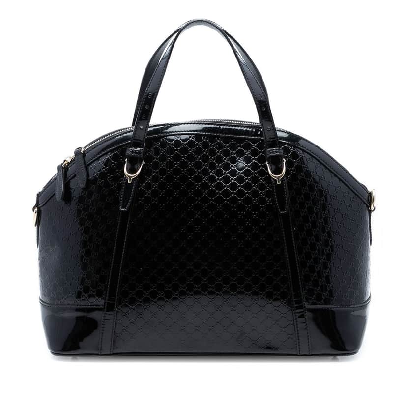 Gucci Large Microguccissima Patent Nice Dome Satchel Black Leather Very good condition - Front View
