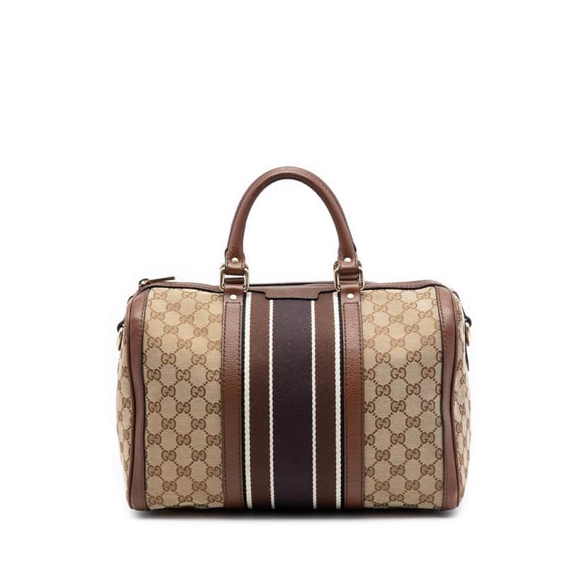 Gucci Medium GG Canvas Web Joy Boston Bag Beige Very good condition - Front View