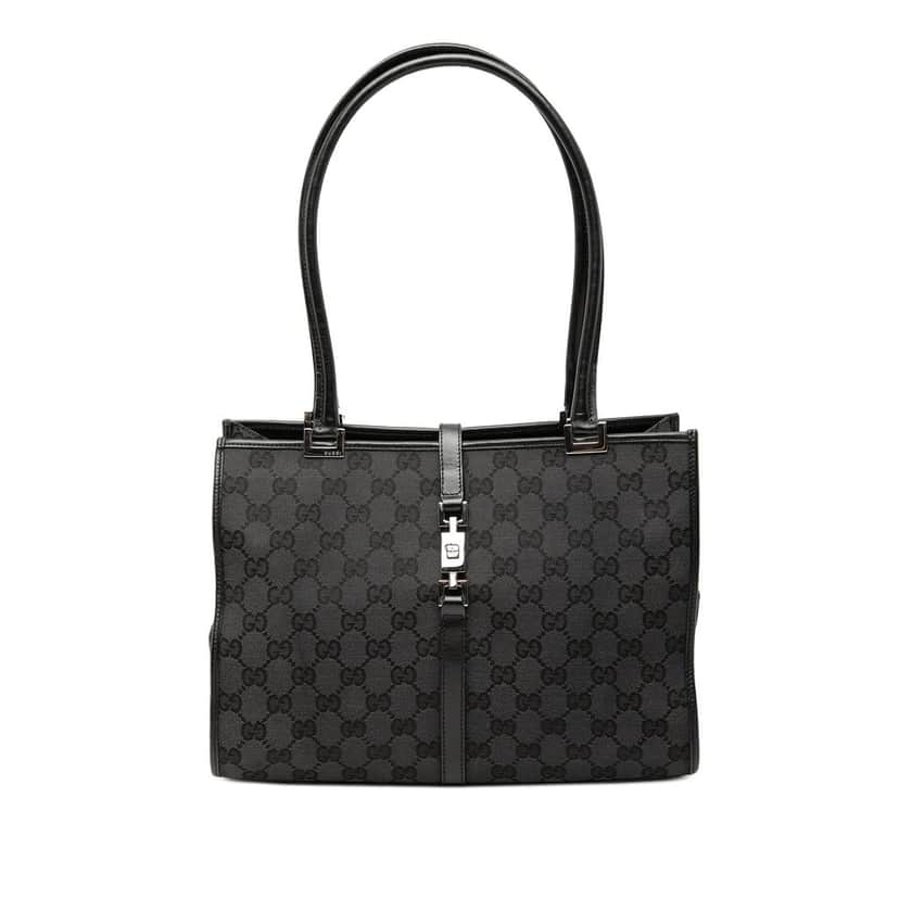 Gucci GG Canvas Jackie Tote Black Very good condition - Front View