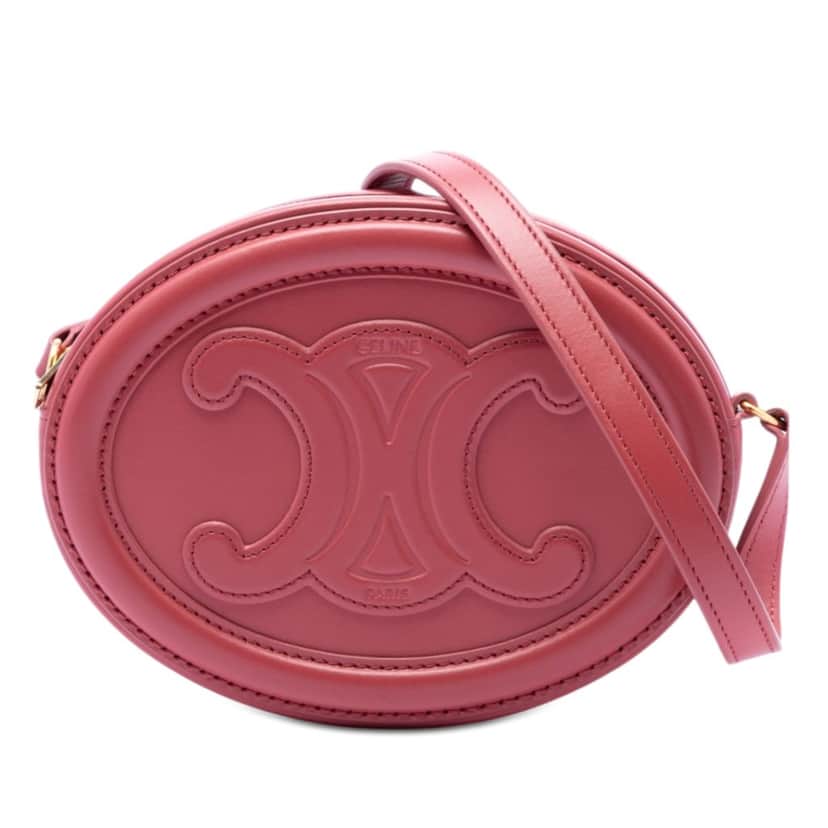 Celine Small Calfskin Cuir Triomphe Oval Crossbody Red Leather Very good condition - Front View