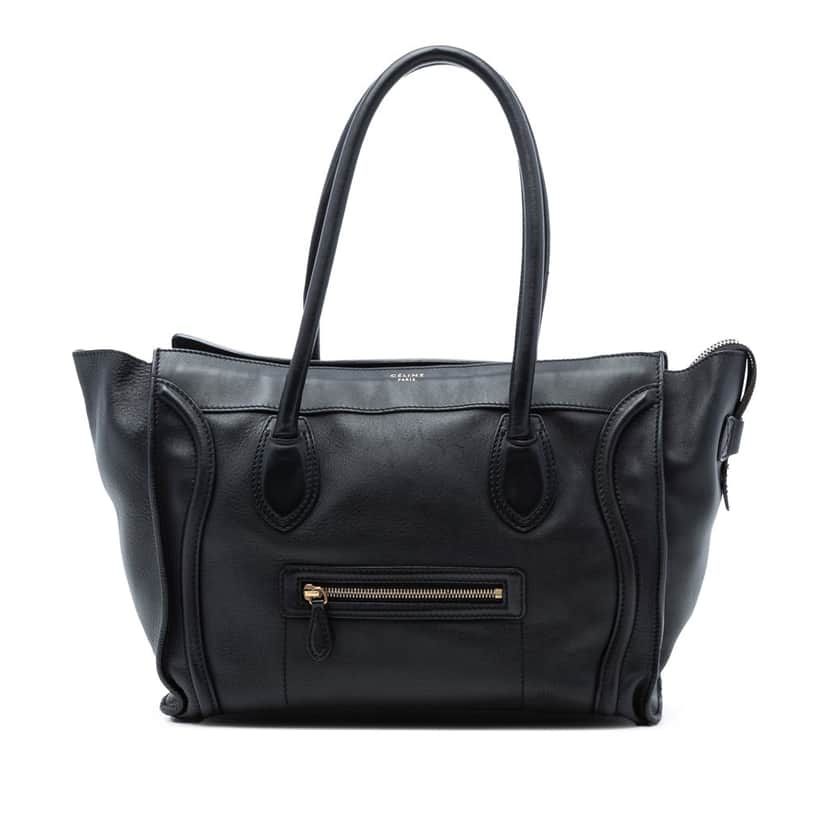 Celine Large Leather Phantom Luggage Tote Black Leather Very good condition - Front View