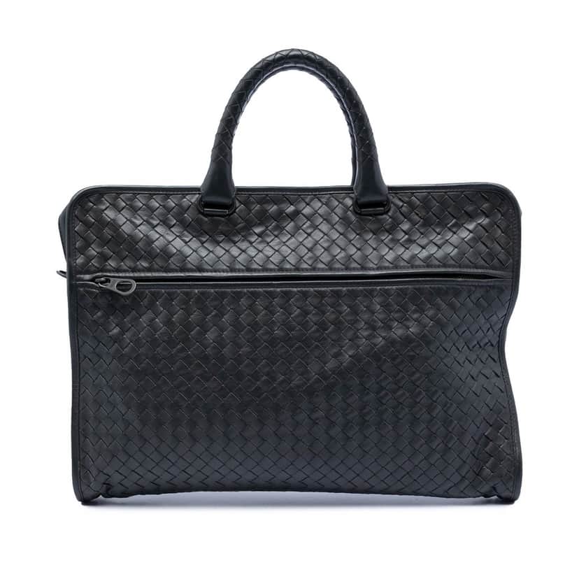 Bottega Veneta Nappa Intrecciato Briefcase Black Leather Very good condition - Front View