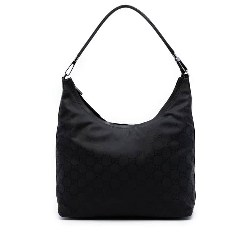 Gucci GG Canvas Shoulder Bag Black Very good condition - Front View