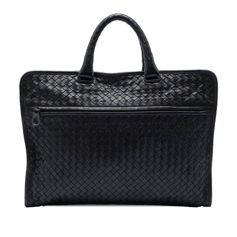 Bottega Veneta Nappa Intrecciato Briefcase Black Leather Very good condition - Front View