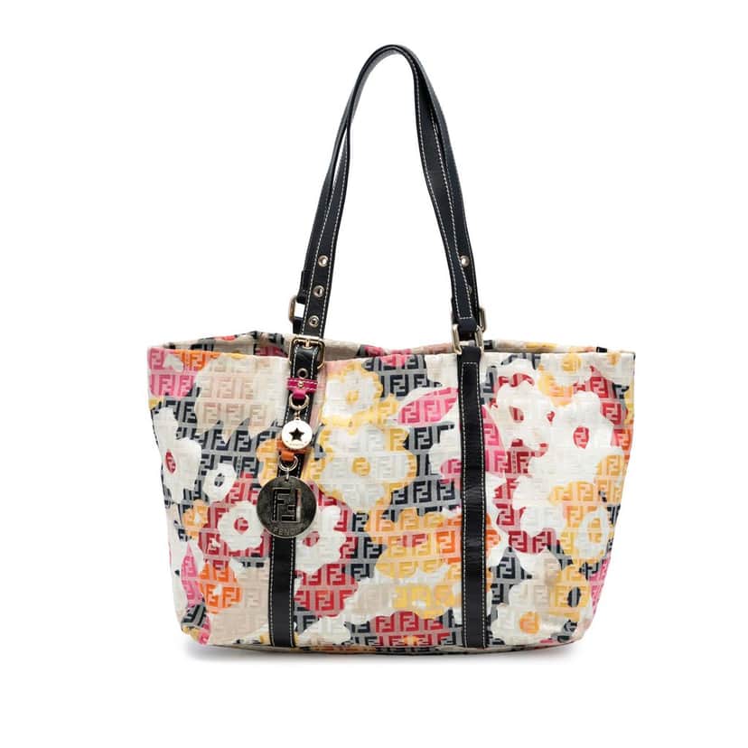 Fendi Zucchino Canvas Floral Superstar Tote Other Very good condition - Front View