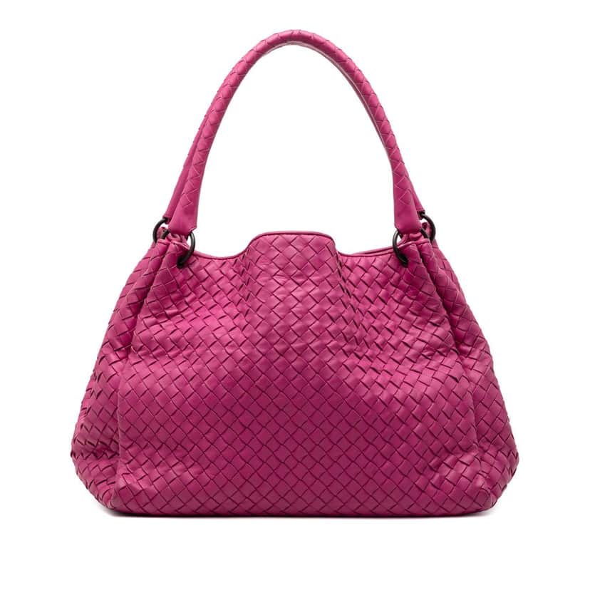 Bottega Veneta Nappa Intrecciato Parachute Tote Pink Leather Very good condition - Front View