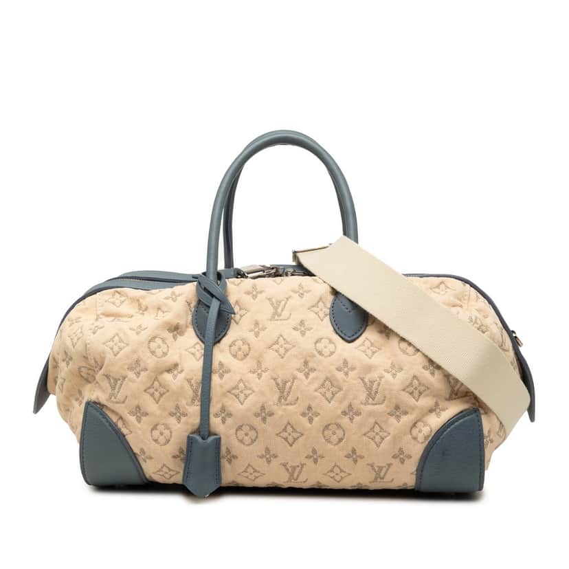 Louis Vuitton Monogram Denim Speedy Round GM Beige Very good condition - Front View