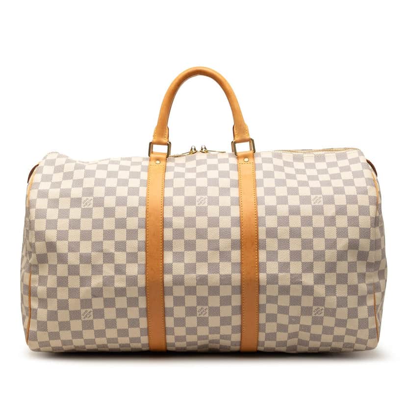 Louis Vuitton Damier Azur Keepall 50 White Very good condition - Front View
