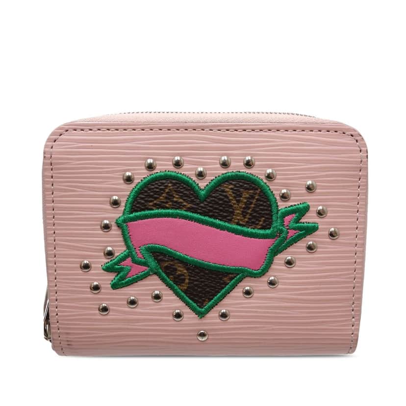 Louis Vuitton Epi LV Stories Zippy Coin Purse Pink Leather Very good condition - Front View