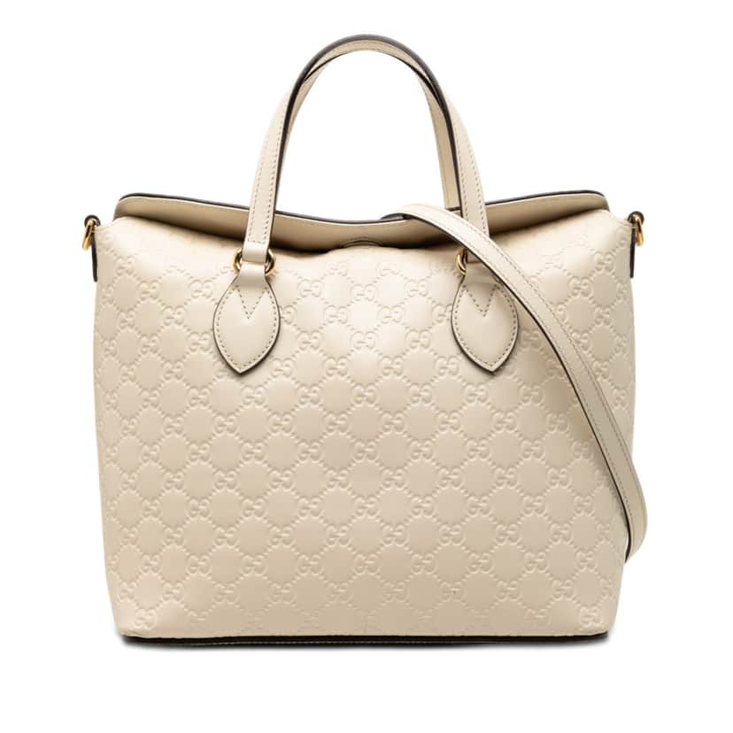 Gucci Guccissima Linea A Fold Over Satchel Brown Leather Good condition - Front View