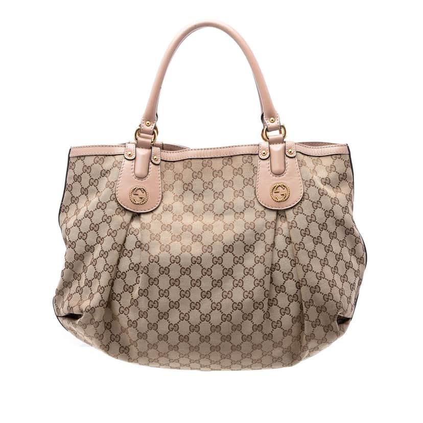 Gucci Large GG Canvas Scarlett Tote Beige Very good condition - Front View