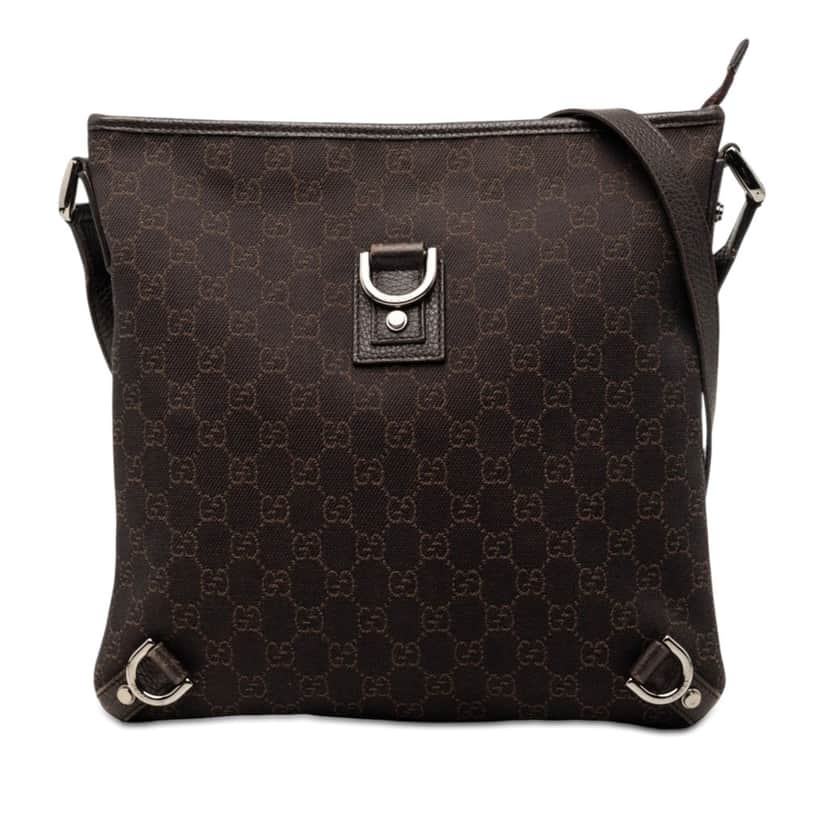 Gucci GG Denim Abbey D Ring Crossbody Brown Very good condition - Front View