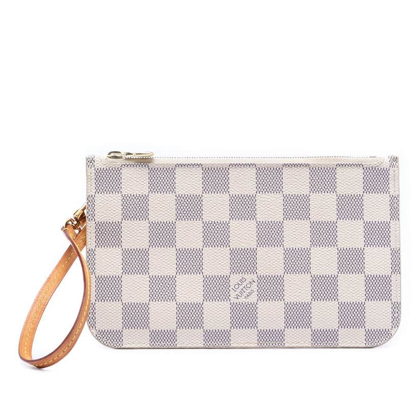Louis Vuitton Damier Azur Neverfull PM Pouch Beige Very good condition - Front View