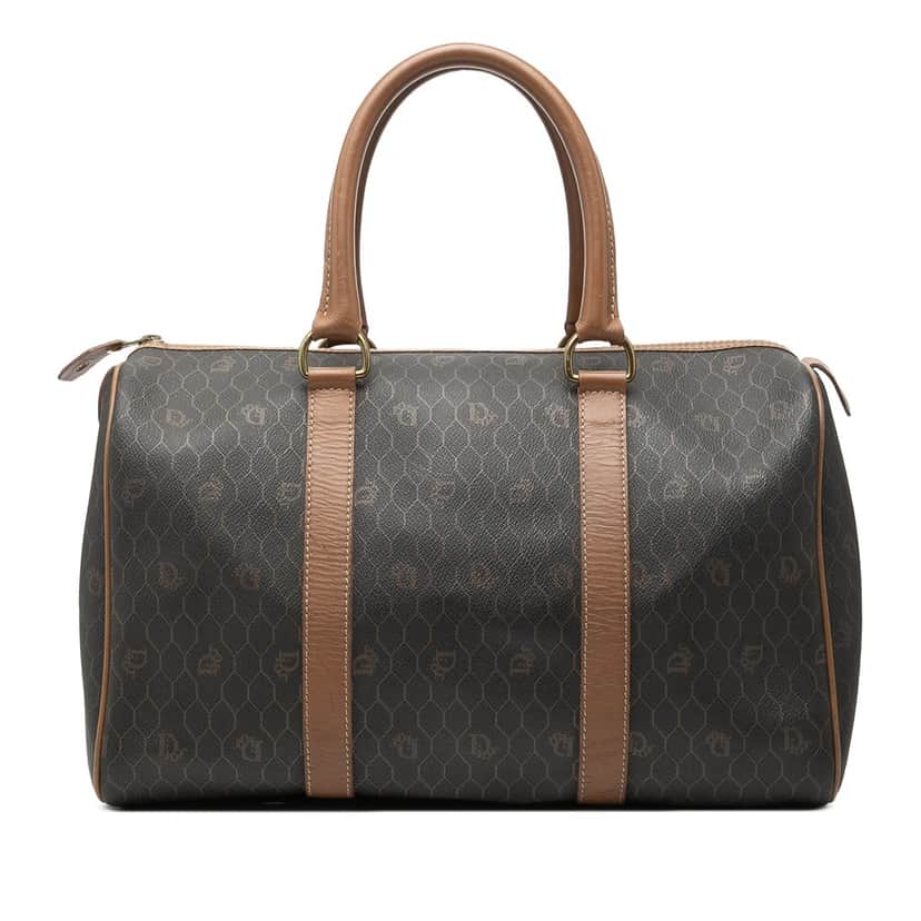 Dior Honeycomb Coated Canvas Boston Bag Black Good condition - Front View