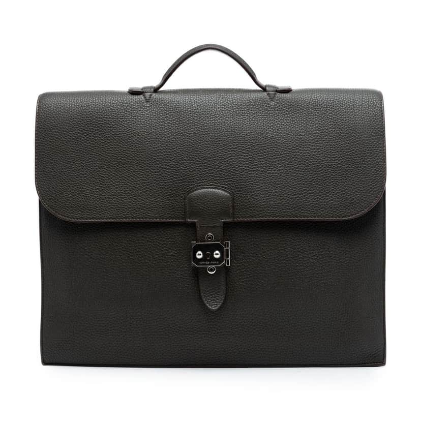 Hermès Togo Sac A Depeches 38 Brown Leather Very good condition - Front View